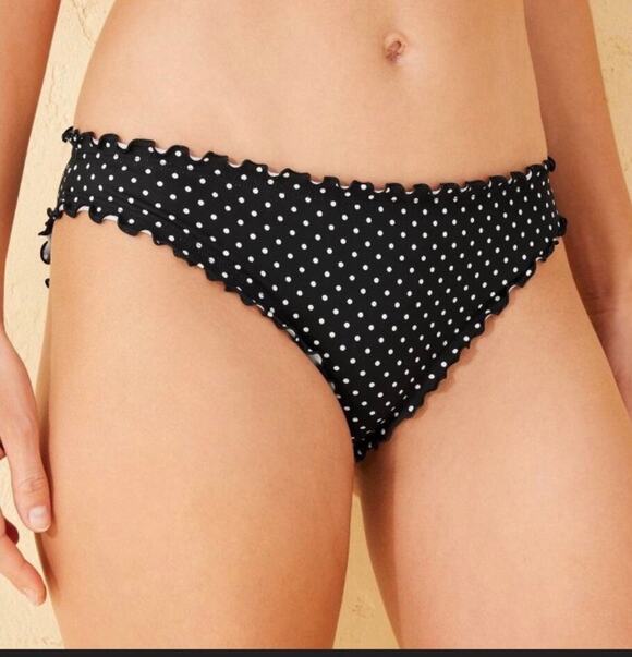 Shade & Shore Other - Shade & Shore Black White Polka Dot Ruffle Cheeky Bikini Bottom L & XL NWT
